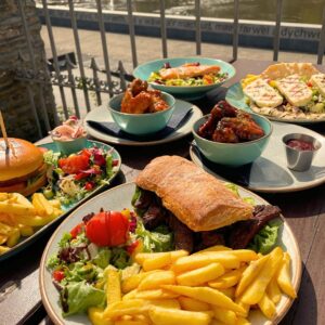 Grosvenor Summer Menu 2026 - steak ciabatta - veg burger - hot wings - salmon salad - haloumi flatbread