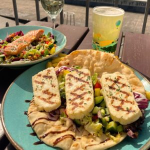 Haloumi Flatbread - Salmon Salad
